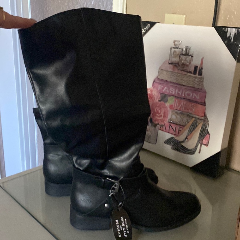 NIB Style & Co. Marlowe Tall Shaft Boot. Wide Calf. Black 7M